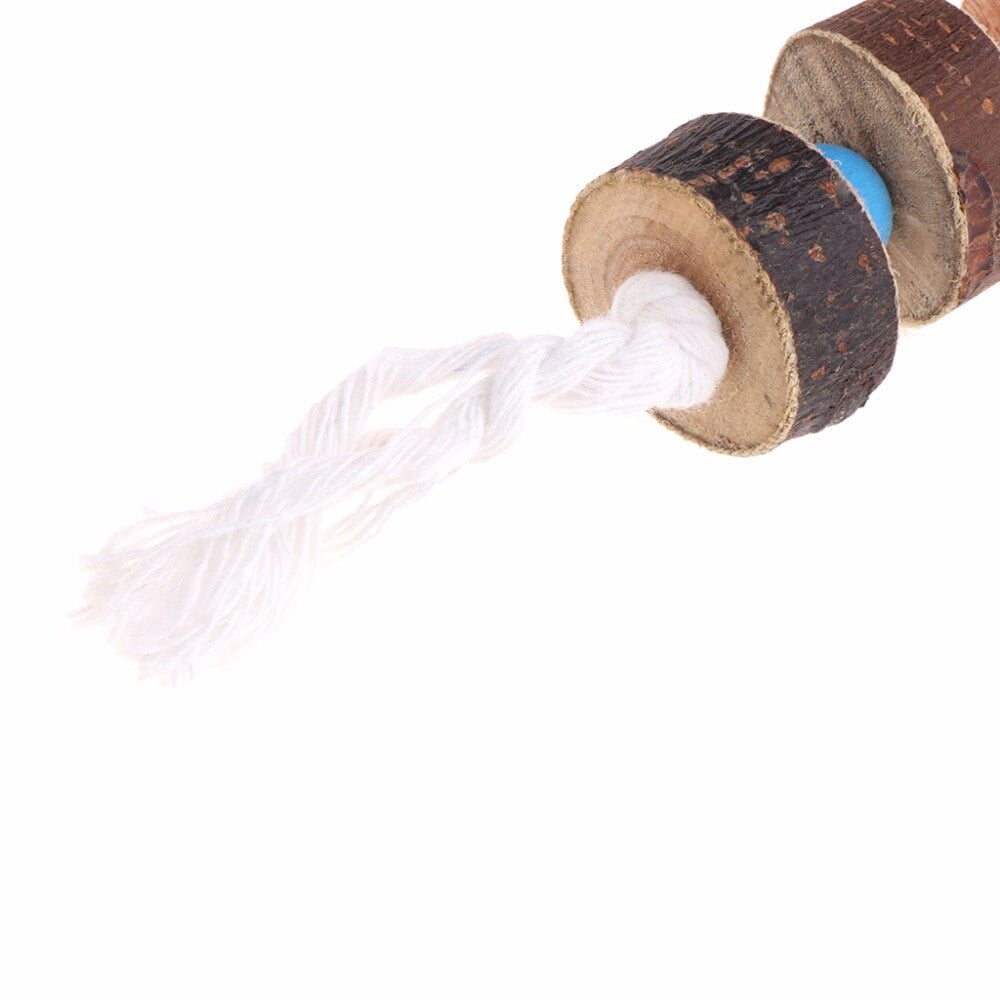 1 Piece Natural Wooden Birds Parrot Colorful Toys Chew Bite Hanging Cage Balls Ropes Garden Ornament Pet Supplies - Image 4
