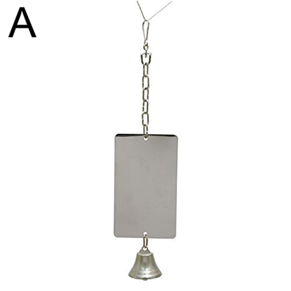 1Pc Parrot Bird Parakeet Hanging Mirror Bell Play Toy Cage Decoration Pet Supplies - Image 3