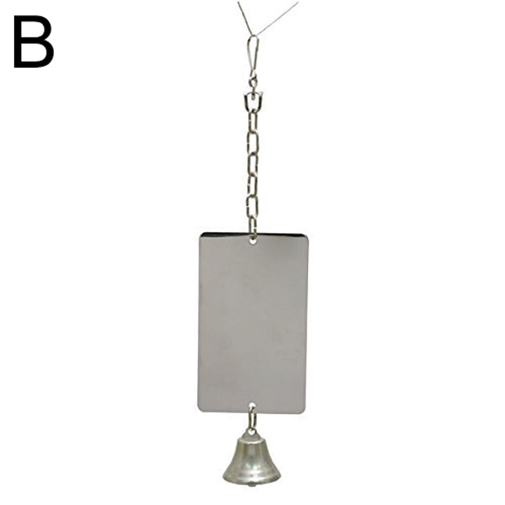 1Pc Parrot Bird Parakeet Hanging Mirror Bell Play Toy Cage Decoration Pet Supplies - Image 4