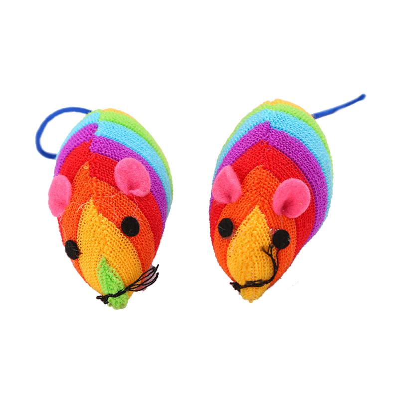 Cat Toy Cat Rainbow Mouse Toy Cotton-filled Little Mouse Funny Cat Toy Small Mouse Cat Toys Palying Toys Cat Supplies - Image 2