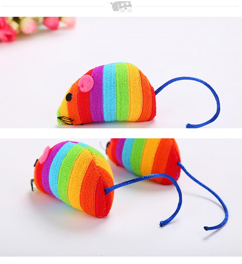 Cat Toy Cat Rainbow Mouse Toy Cotton-filled Little Mouse Funny Cat Toy Small Mouse Cat Toys Palying Toys Cat Supplies - Image 6