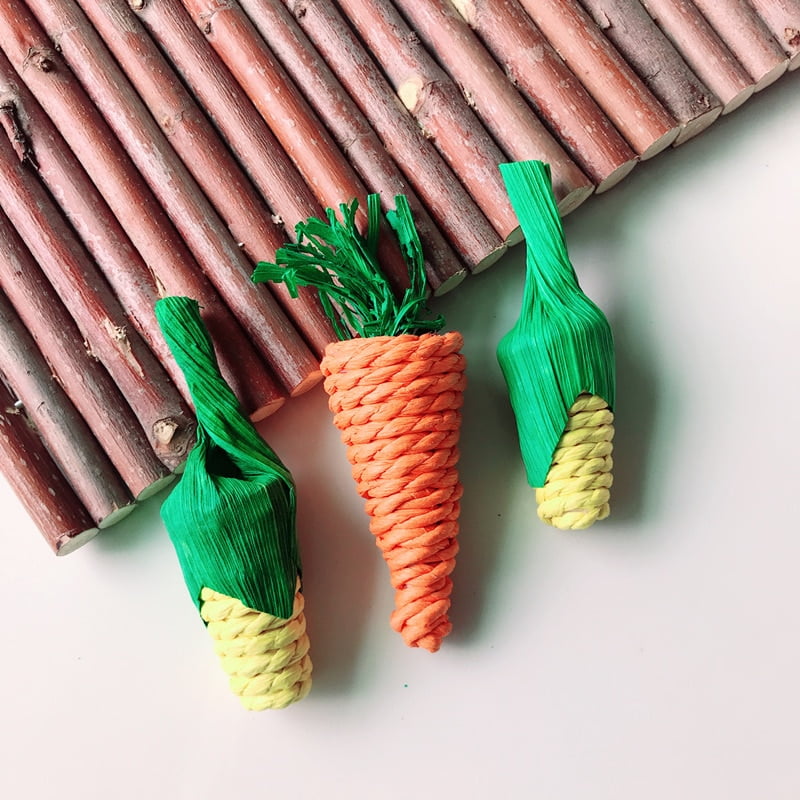 3/1Pcs Carrot Shaped Rabbit Hamster Chew Bite Toys...