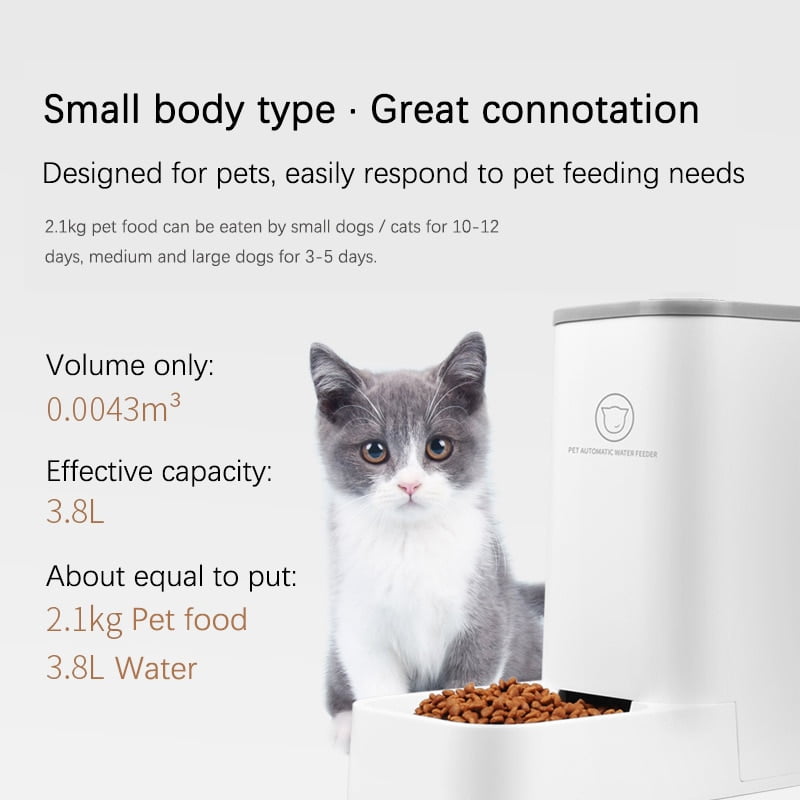 3.8L Large Capacity Pet Dog Cat Automatic Feeder Detachable Bowl Water Dispenser Food Feeding Device For Cat Dog Pet Supplies - Image 2