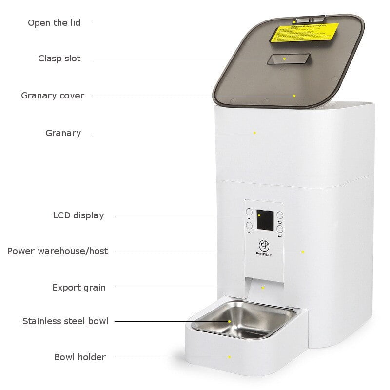 4L Dog Cat Pet Automatic Feeder Bowl for Dogs Food Feeding Machine Container Supplies Pet Lcd Display Smart Feeder Device - Image 4