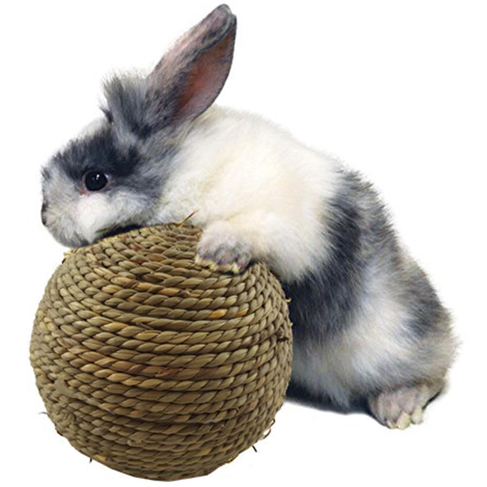 6cm Pet Chew Toy Natural Grass Ball For Rabbit Hamster...