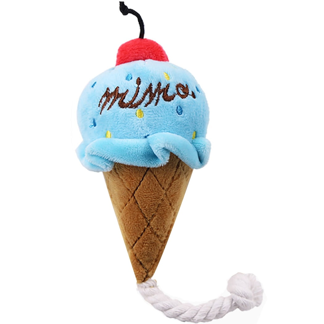 Animals Cartoon Dog Toys Stuffed Squeaking Pet Toy Cute Plush Puzzle For Dogs Cat Chew Squeaker Squeaky Toy For Pet Ice Cream - Image 5