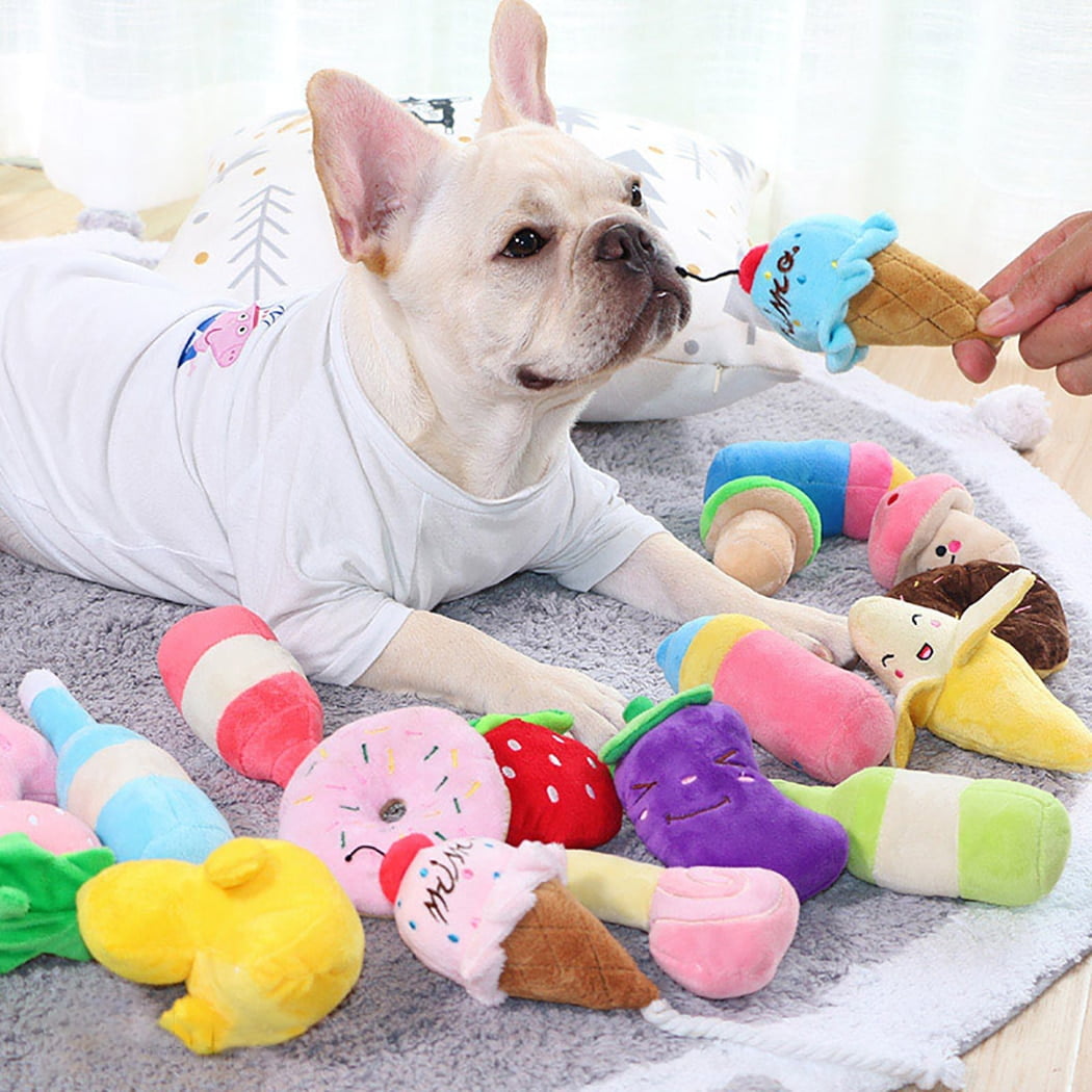 Animals Cartoon Dog Toys Stuffed Squeaking Pet Toy...