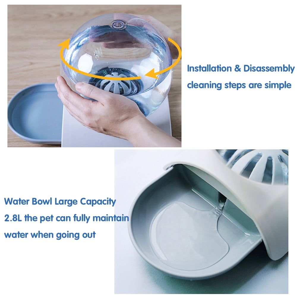 Automatic Bubble Water Dispenser for Cat Gravity Waterer Bowl Dispenser Dog Feeder Drinking Fountain Feeders Large Capacity 2.8L - Image 5