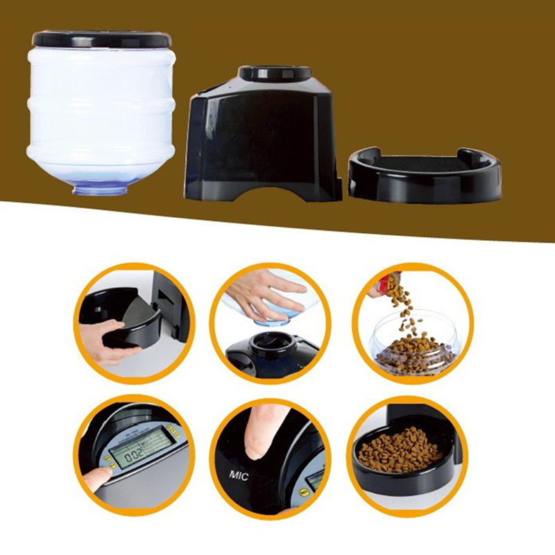 Automatic Pet Food Feeder Programmable Animal Food Bowl Timed Auto Dispenser for Cat Dog Puppy Feeding 5.5L - Image 4