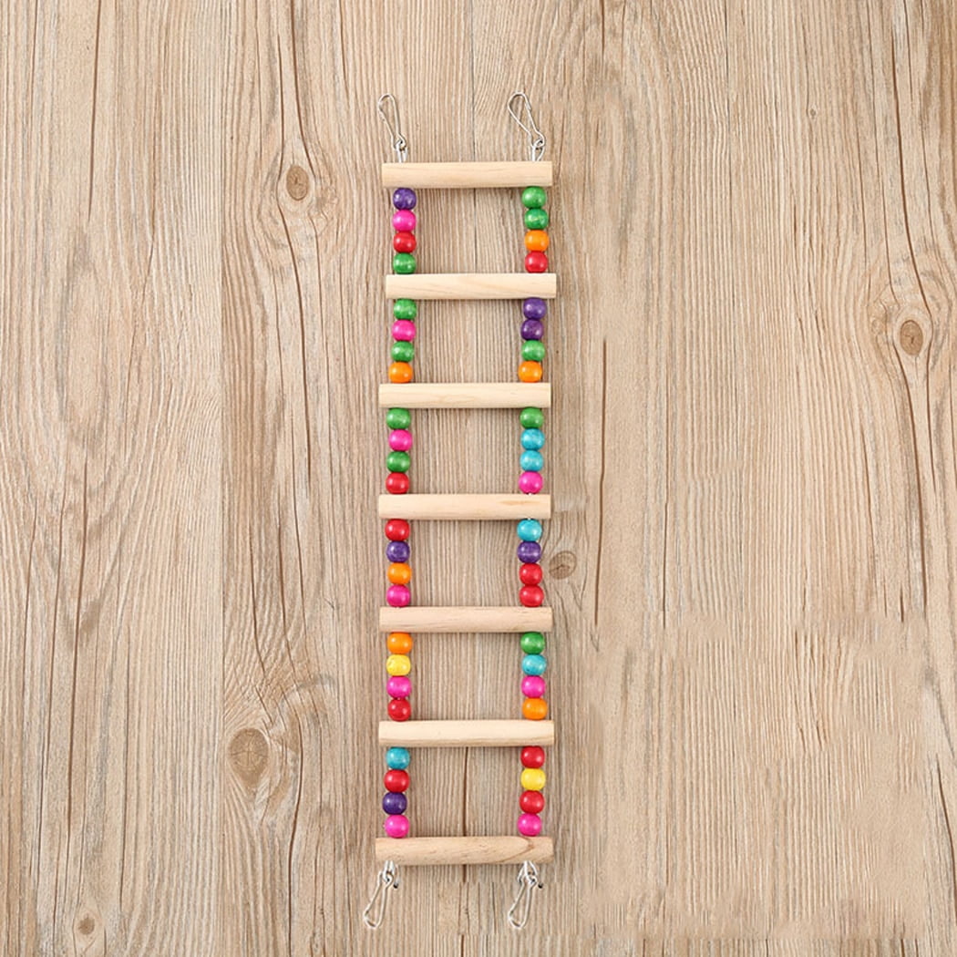 Bird Ladder Toy Creative Funny Colorful Bead Design Wooden Parrot Chew Toy Bird Swing Toy Small Animal Funny Favor Toy - Image 3