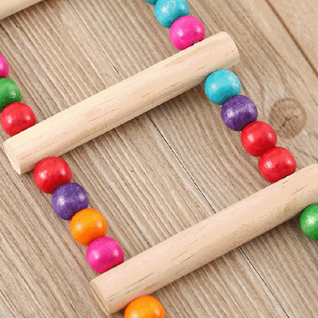 Bird Ladder Toy Creative Funny Colorful Bead Design Wooden Parrot Chew Toy Bird Swing Toy Small Animal Funny Favor Toy - Image 4