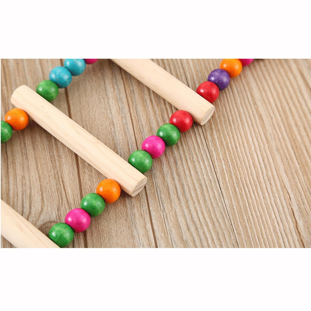 Bird Ladder Toy Creative Funny Colorful Bead Design Wooden Parrot Chew Toy Bird Swing Toy Small Animal Funny Favor Toy - Image 5