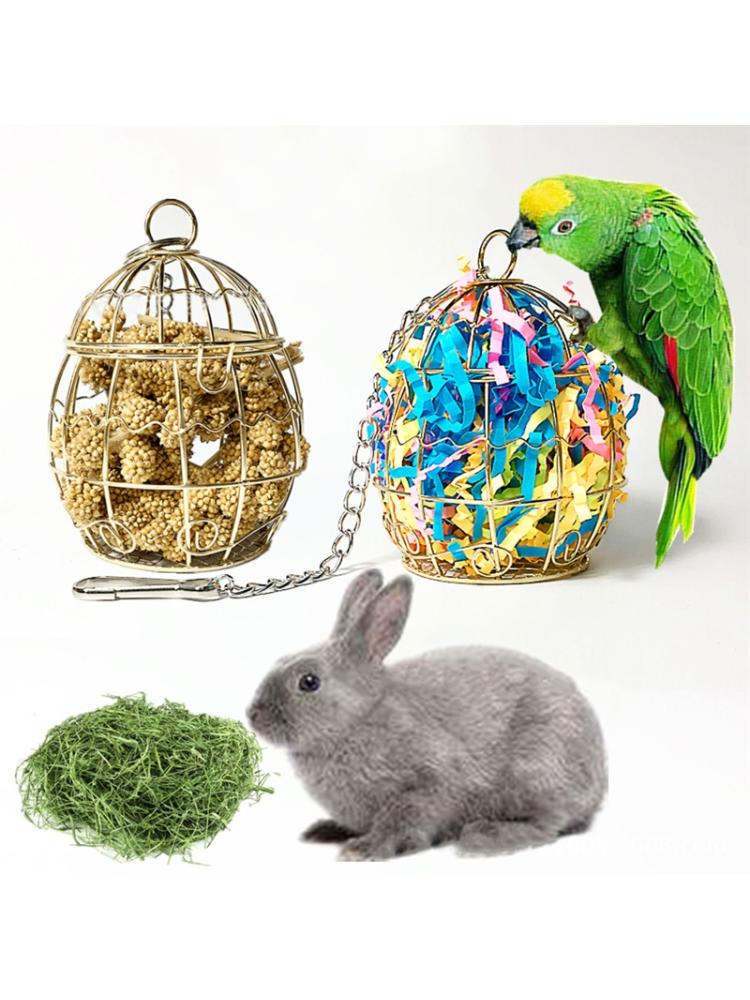 Bird Shredder Toys Stainless Steel Cage Feeder Foraging Parrot Millet Container GXMA - Image 2
