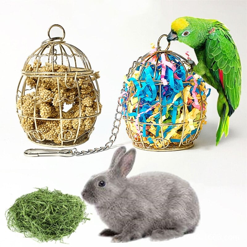Bird Shredder Toys Stainless Steel Cage Feeder Foraging Parrot Millet Container GXMA - Image 3