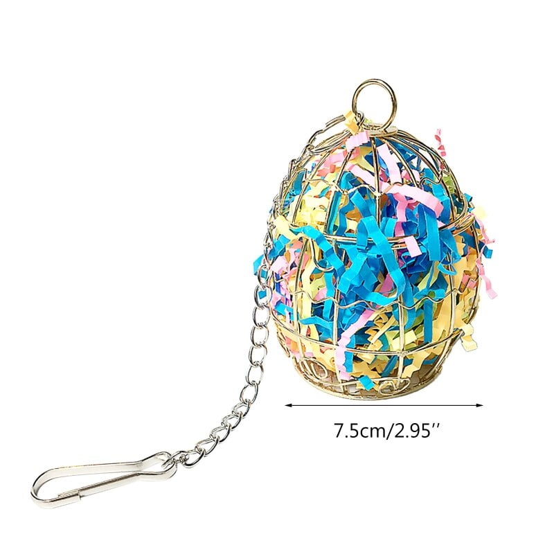 Bird Shredder Toys Stainless Steel Cage Feeder Foraging Parrot Millet Container GXMA - Image 6
