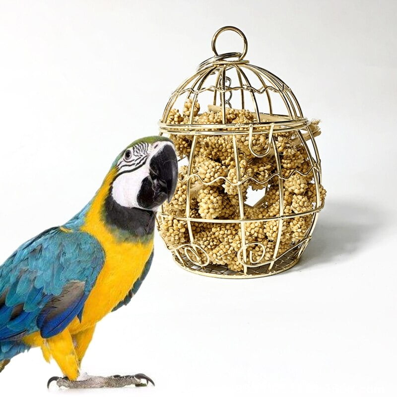 Bird Shredder Toys Stainless Steel Cage Feeder Foraging...