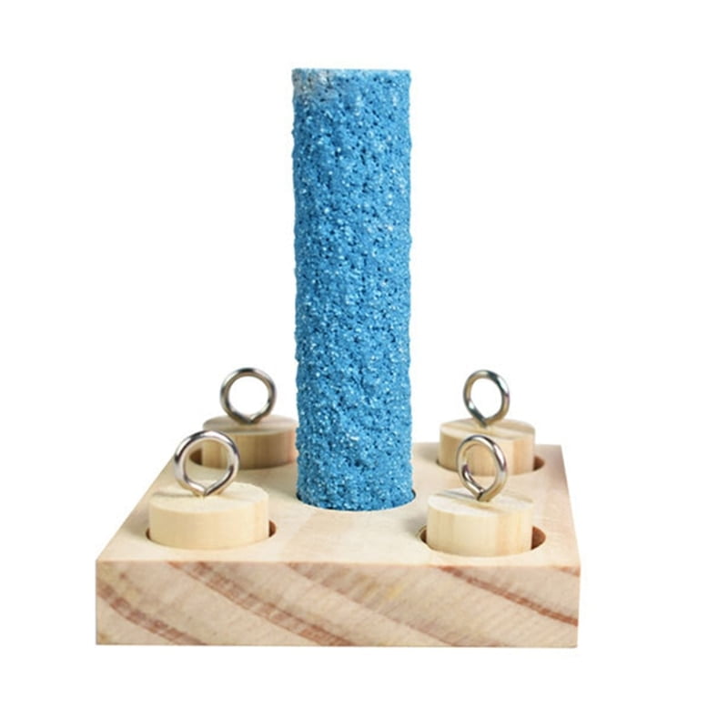 Birds Parrot Wooden Platform Plastic Rings Intelligence Training Chew Puzzle Toy Block Pet Educational Gifts - Image 2