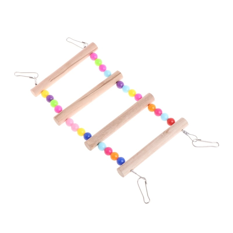 Birds Pets Parrots Ladders Climbing Toy Hanging Colorful Balls With Natural Wood Parrot Toys for Conures Parakeets Cockatiels - Image 3