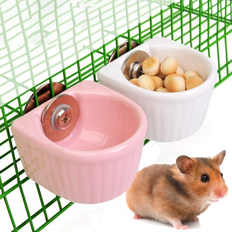 Cage Hanging Hamster Ceramic Bowl Hangable Stable Small Pet Feeding Bowls For Chinchilla Squirrel Rabbit Hamster Cage Feeder - Image 2