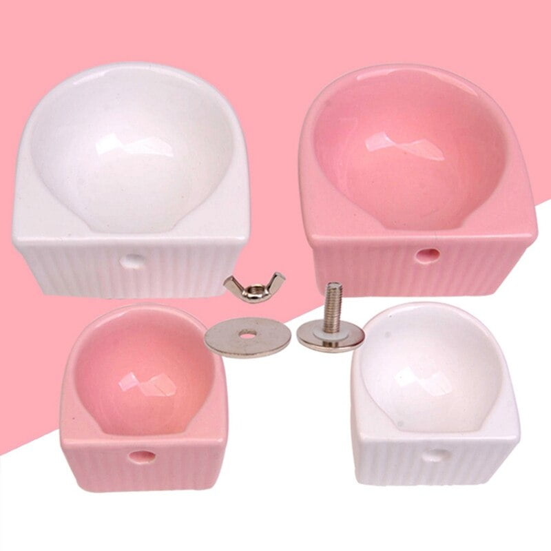 Cage Hanging Hamster Ceramic Bowl Hangable Stable Small Pet Feeding Bowls For Chinchilla Squirrel Rabbit Hamster Cage Feeder - Image 4