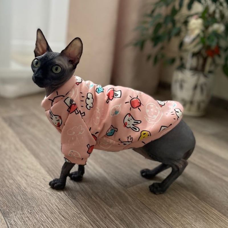 Cartoon Cat Hoodie Sweater Autumn Winter Pet Cat Clothes for Cats Katten Kedi Pullovers Mascota Pet Costume Cat Outfit Clothing - Image 3
