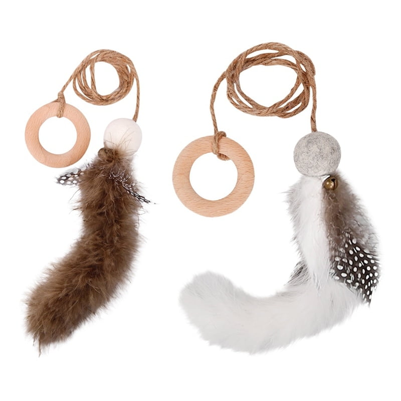 Cat Feather Chew Toys Felt Teaser Pet Kitten Tracing Molar Playing Feather Toys with Bells for Solving Boredom Cat Playing Toys - Image 2