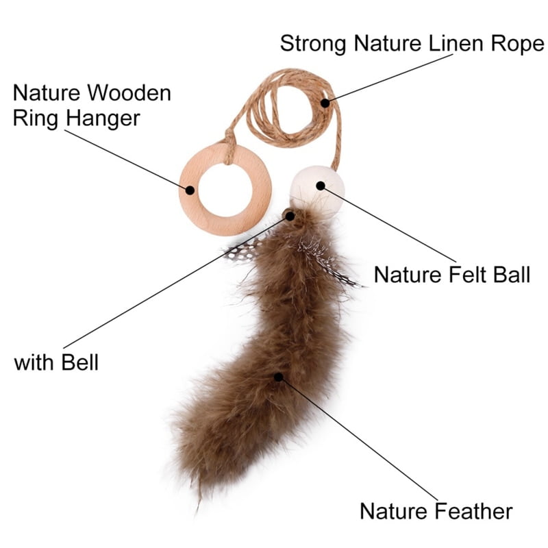 Cat Feather Chew Toys Felt Teaser Pet Kitten Tracing Molar Playing Feather Toys with Bells for Solving Boredom Cat Playing Toys - Image 4