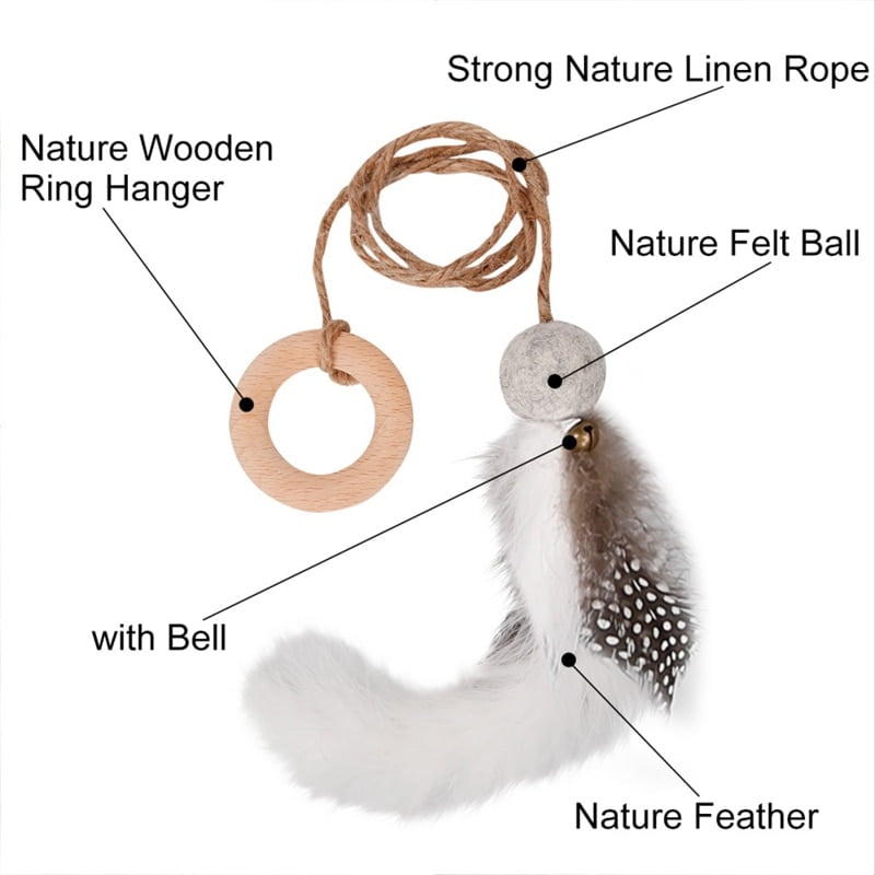 Cat Feather Chew Toys Felt Teaser Pet Kitten Tracing Molar Playing Feather Toys with Bells for Solving Boredom Cat Playing Toys - Image 5