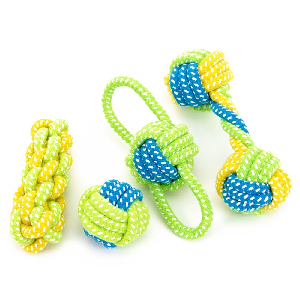 Cotton Linen Dog Rope Toy Knot Puppy Chew Teething Toys Ropes Dogs Teeth Cleaning Pet Palying Ball For Small Medium Large Dogs - Image 3