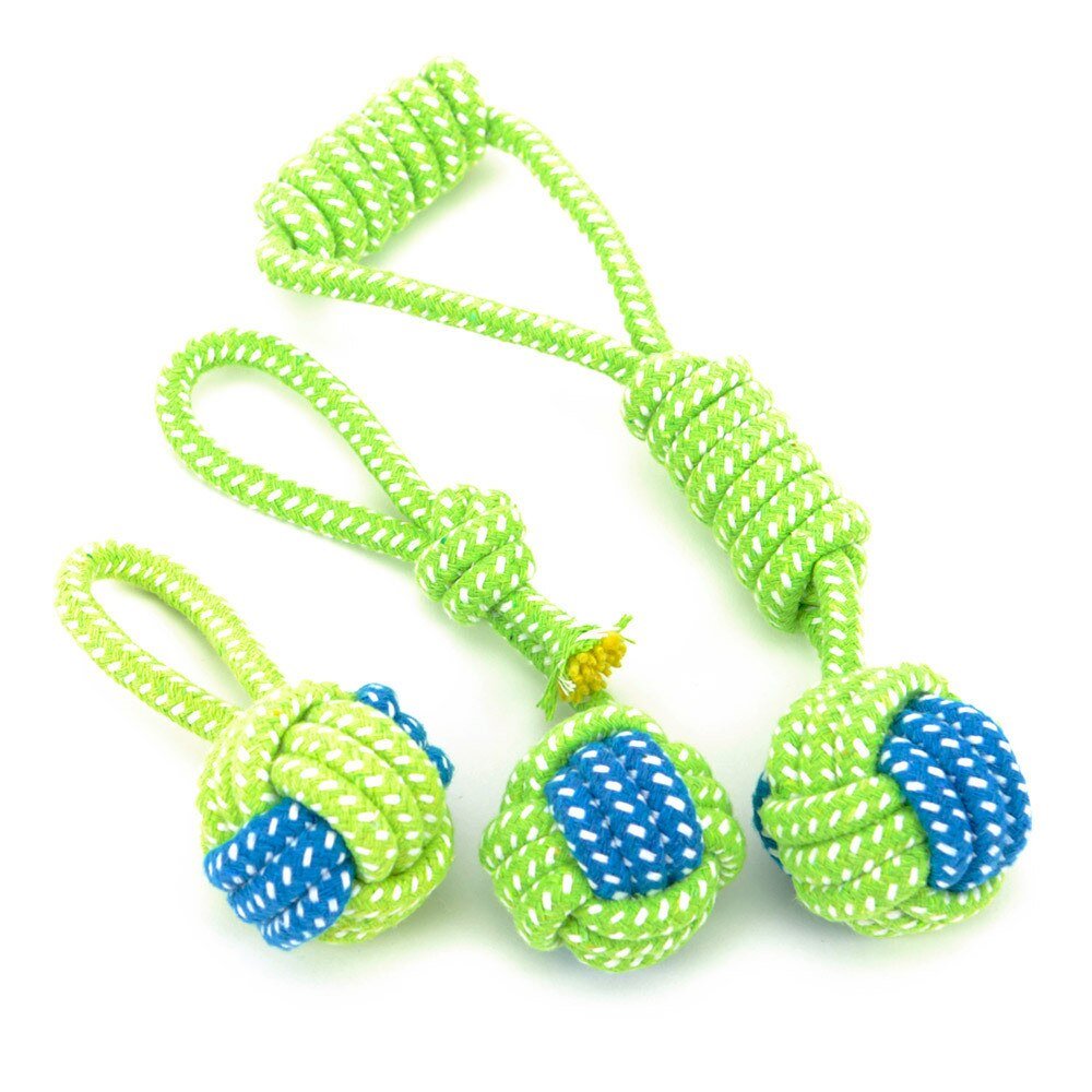 Cotton Linen Dog Rope Toy Knot Puppy Chew Teething Toys Ropes Dogs Teeth Cleaning Pet Palying Ball For Small Medium Large Dogs - Image 5
