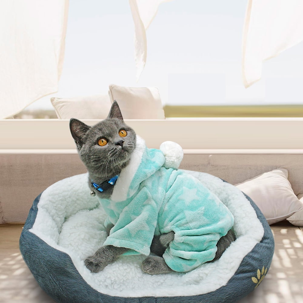 Cute Soft Cat Dog Clothes for Small Dogs Winter Warm...