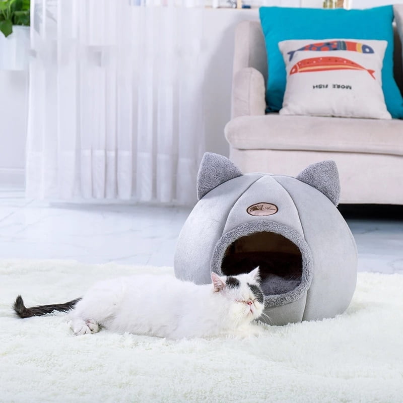 Deep Sleep Comfort In Winter Cat Bed little Dogs Basket Foldable Cats House for Pets Puppy Tent Cozy Cave Beds Indoor Keep Warm - Image 2