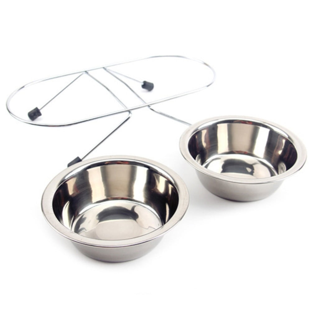 Dog Bowl Stainless Steel Pet Dog Cat Double Bowls Iron Stand Food Water Dishes Feeder Pet Supplies Comida Mascotas - Image 4
