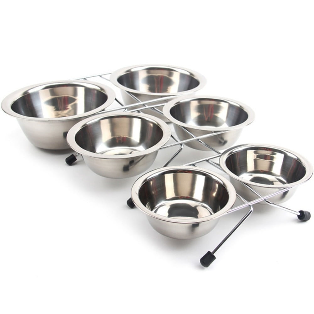Dog Bowl Stainless Steel Pet Dog Cat Double Bowls Iron Stand Food Water Dishes Feeder Pet Supplies Comida Mascotas - Image 5