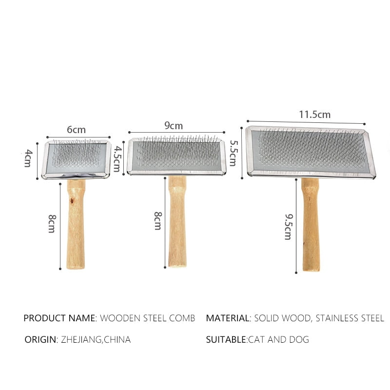 Dogs Hair Remover Brush Pet Cat Grooming Brush Wood Puppy Big Dog Combs Pet Flea Comb Quality Dog Shedding Comb Cat Supplies - Image 2