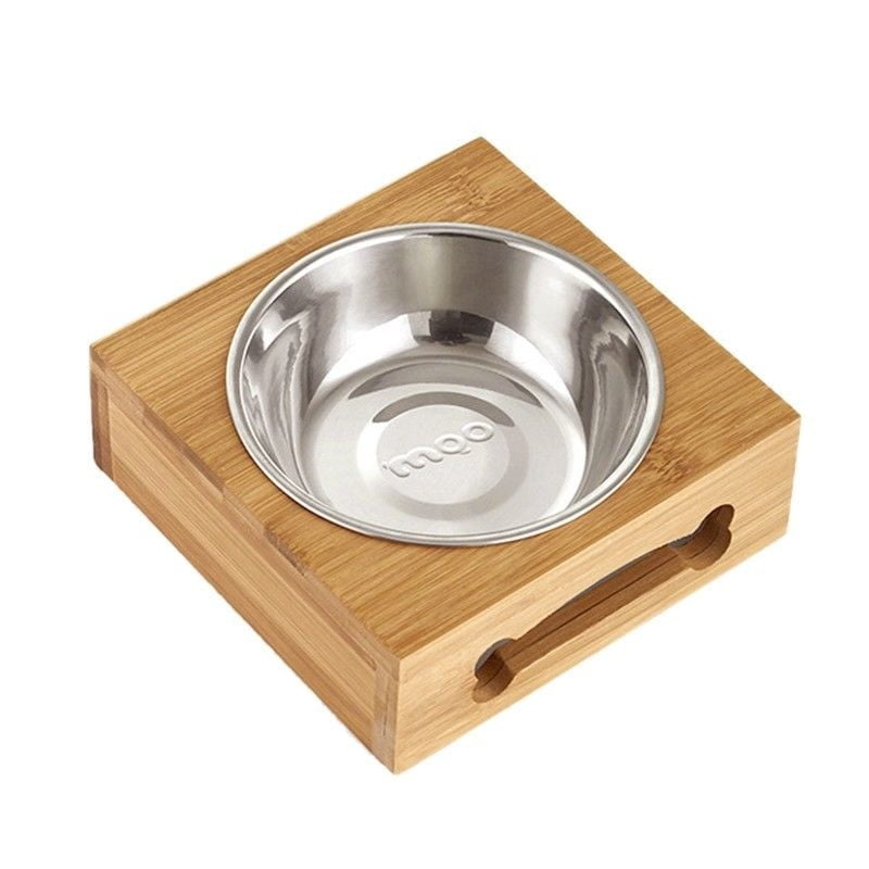 Double Single Dog Bowls for Pet Puppy Stainless Steel Bamboo Rack Food Water Bowl Feeder Pet Cats Feeding Dishes Dogs Drink Bowl - Image 5
