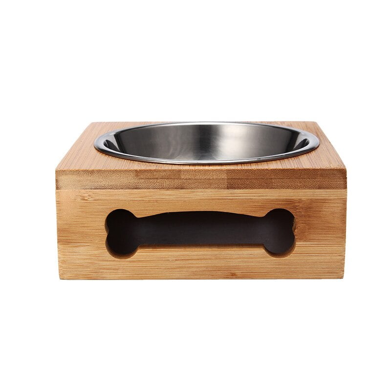 Double Single Dog Bowls for Pet Puppy Stainless Steel Bamboo Rack Food Water Bowl Feeder Pet Cats Feeding Dishes Dogs Drink Bowl - Image 4