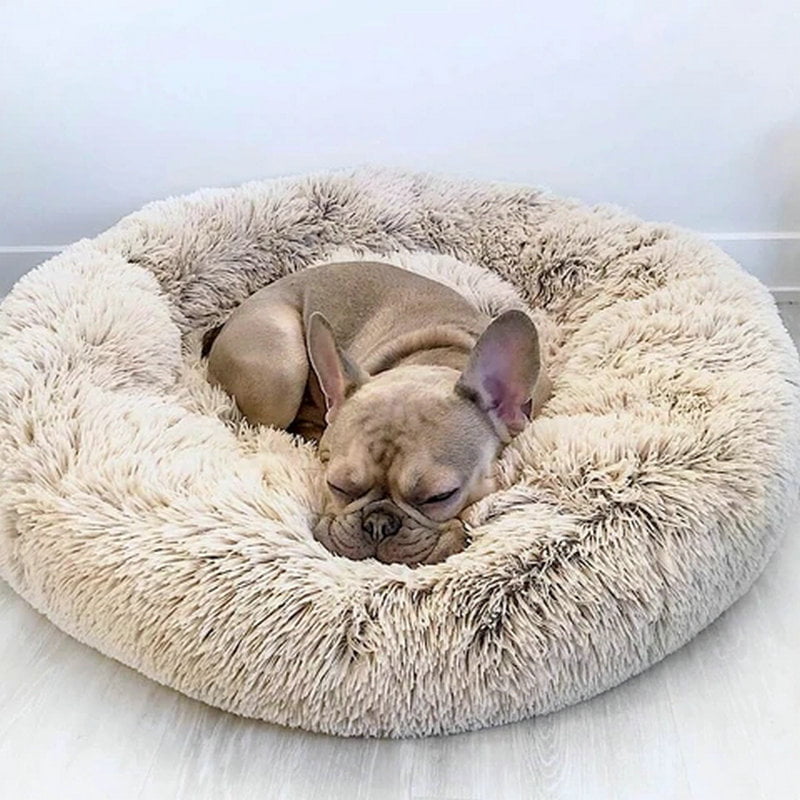 Dropship Faux Fur Dog Beds Orthopedic Donut Cat Pet...
