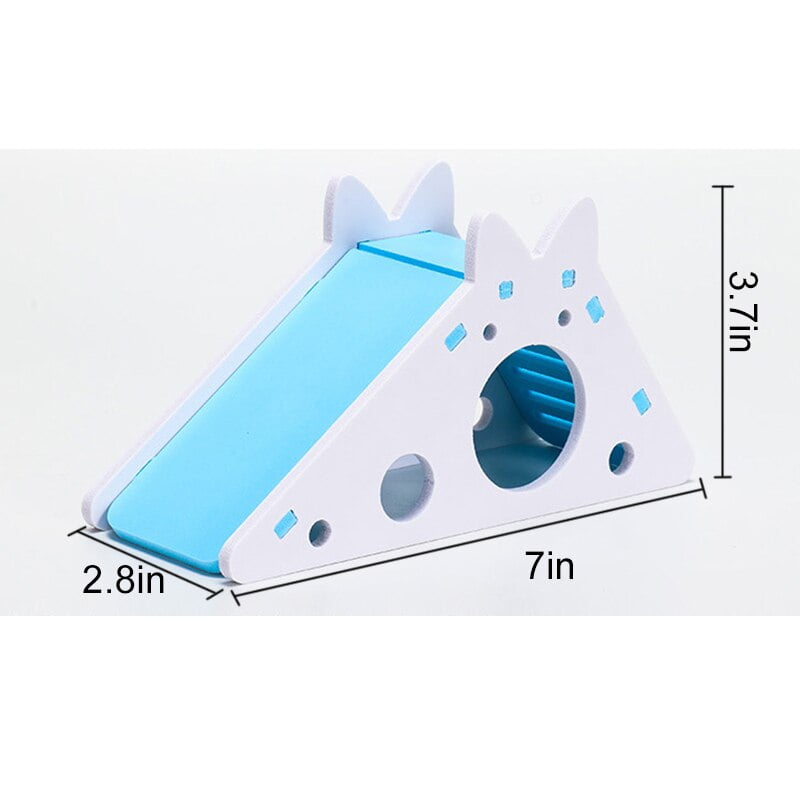 Hamster Hideout Cute Hamster Exercise Toy Wooden Hamster House with Ladder Slide for Guinea Pig Hamster Accessories Hamster Cage - Image 4