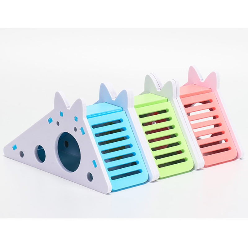 Hamster Hideout Cute Hamster Exercise Toy Wooden Hamster House with Ladder Slide for Guinea Pig Hamster Accessories Hamster Cage - Image 6