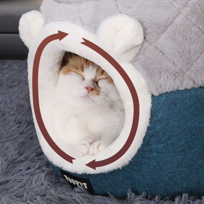 Hoopet Pet Cat Basket Bed Cat House Warm Cave Kennel for Dog Puppy Home Sleeping Kennel Teddy Comfortable House Cat Bed - Image 3