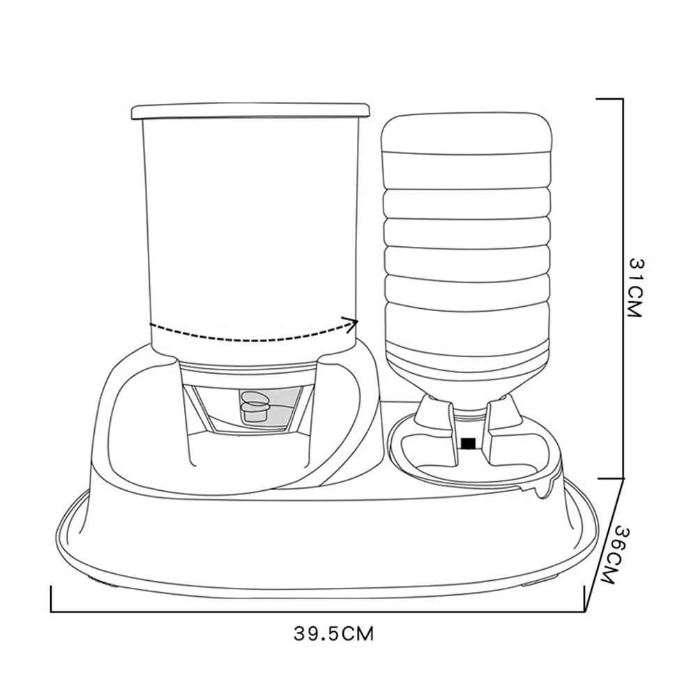 Large Capacity Pet Dog Cats Puppy Automatic Water Dispenser Drinking Bottle Food Bowl Feeder Pet Dog Supplies - Image 6