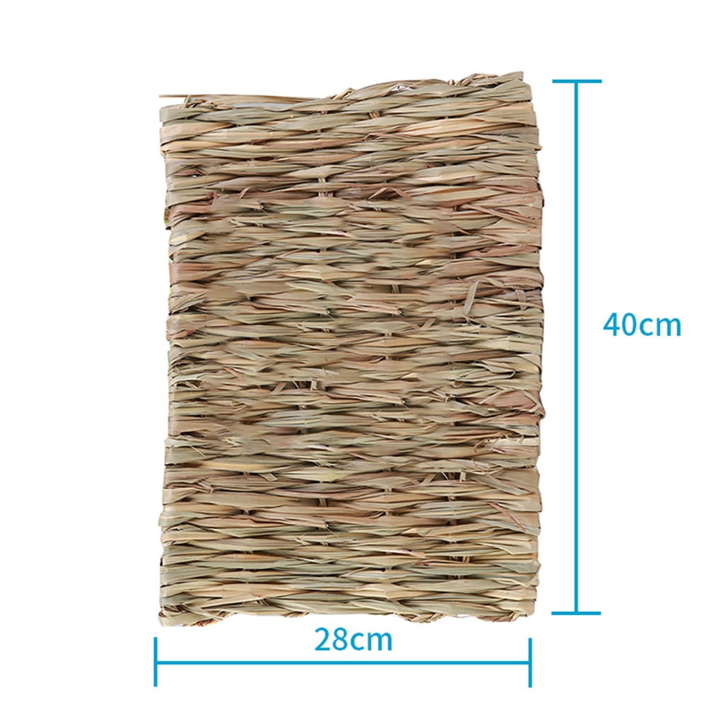 Natural Grass Hamster Bed Mat Rabbit Grass Mat Nest Cage Safe Chew Toy For Guinea Pig Rabbit Woven Bed Pets House - Image 3