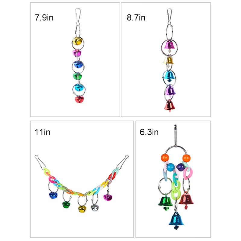 Parrot Colorful Bell Toy Creative Funny Colorful Bird Cage Bell Parrot Hanging Bell Parrots Hamster Cage Funny Swing Supplies - Image 3