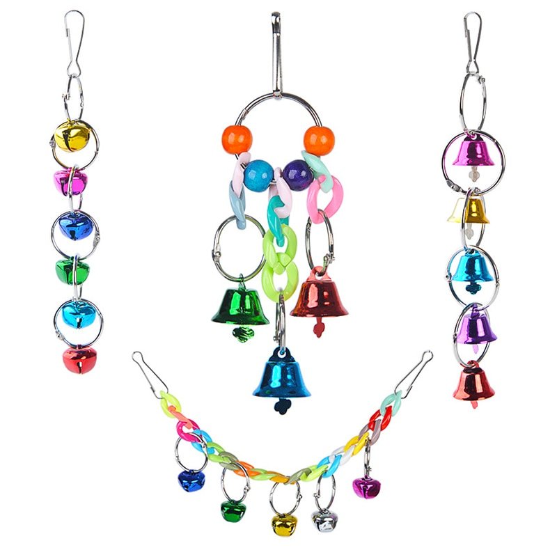 Parrot Colorful Bell Toy Creative Funny Colorful Bird Cage Bell Parrot Hanging Bell Parrots Hamster Cage Funny Swing Supplies - Image 4