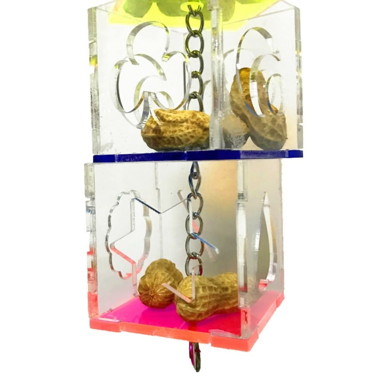 Parrot Hanging Toy 3 Layer Transparent Food Feeder Holder Hanging Forage Star Shaped Box Cage Chewing Feeding Toys - Image 5