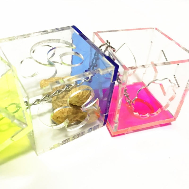 Parrot Hanging Toy 3 Layer Transparent Food Feeder Holder Hanging Forage Star Shaped Box Cage Chewing Feeding Toys - Image 6