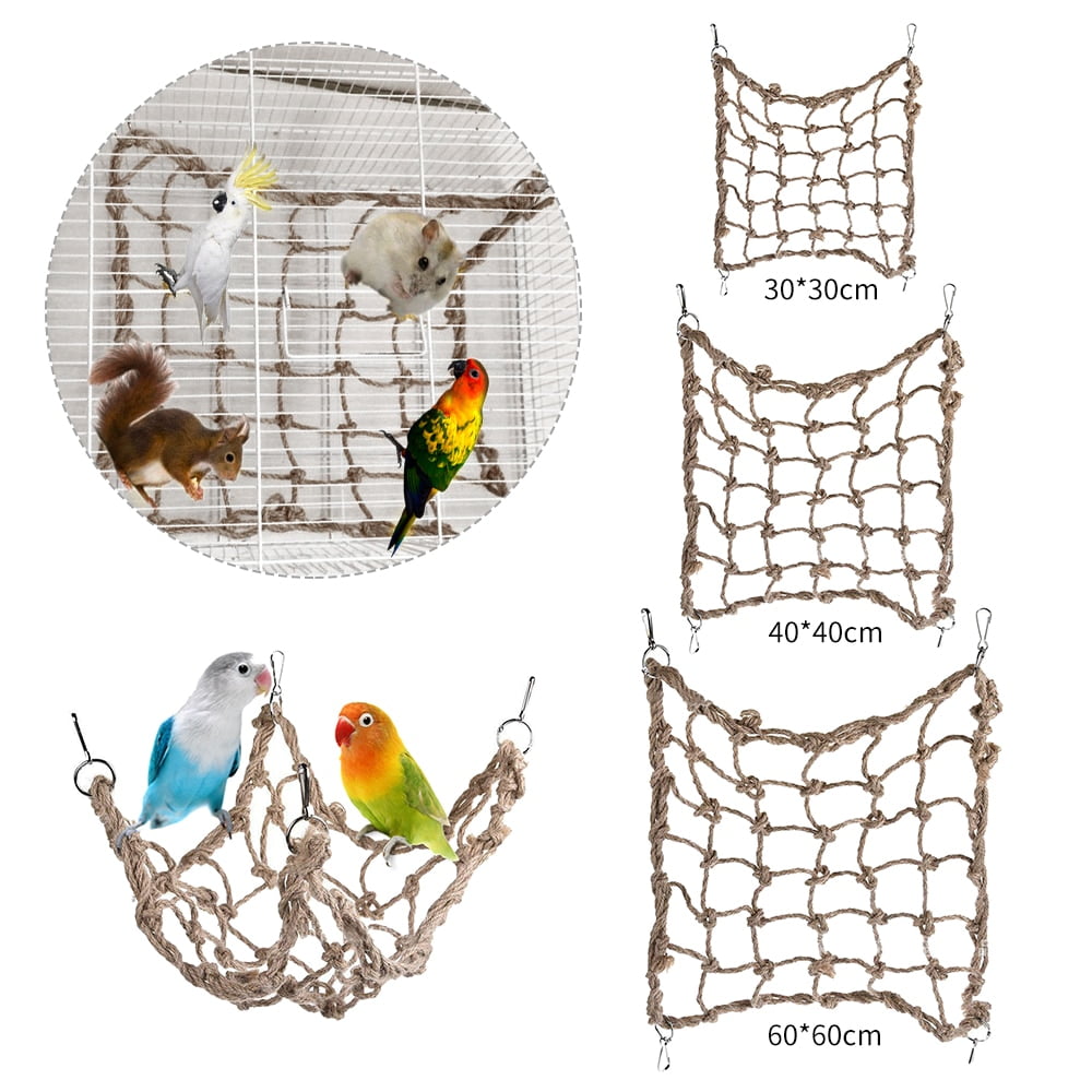 Pet Bird Climbing Net Bird Parrot Toys Hemp Rope Training...