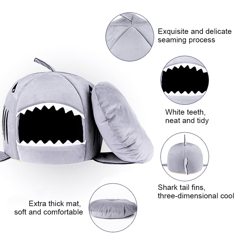 Pet Cat Bed Soft Pet Cushion Dog House Shark For Large Dogs Tent High Quality Cotton Small Dog Sleeping Bag Travel Products Gear - Image 4