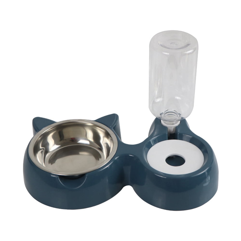 Pet Cat Bowl Automatic Feeders Dog Cat Stainless Steel Food Bowl With Water Dispenser Drinking Rack With Pet Supplies - Image 2